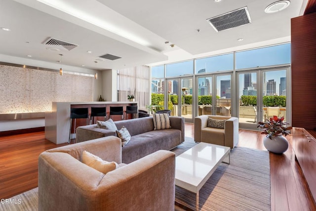 1155 S Grand Ave Unit 1510, Los Angeles, CA 90015 - common area with a skyline view and recessed lighting