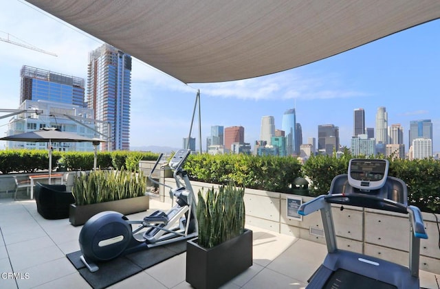 1155 S Grand Ave Unit 1510, Los Angeles, CA 90015 - view of patio / terrace with a skyline view