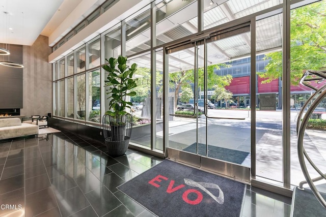 1155 S Grand Ave Unit 1510, Los Angeles, CA 90015 - building lobby with a wall of windows