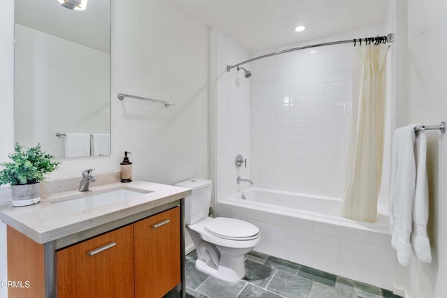 1155 S Grand Ave Unit 1510, Los Angeles, CA 90015 - bathroom with vanity, tiled shower / bath, and recessed lighting