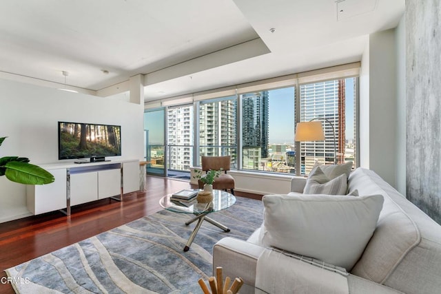 1155 S Grand Ave Unit 1510, Los Angeles, CA 90015 - living room featuring wood finished floors and plenty of natural light