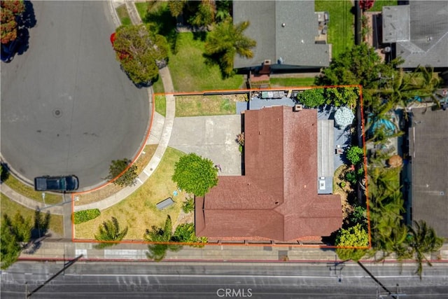 6002 Calvin Cir, Huntington Beach, CA 92647 - aerial overview of property's location with property parcel outlined