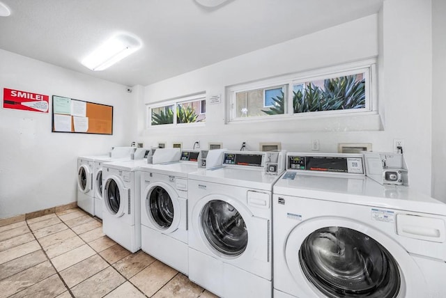 9860 Dale Ave Unit A8, Spring Valley, CA 91977 - community laundry room with washing machine and clothes dryer and light tile patterned floors