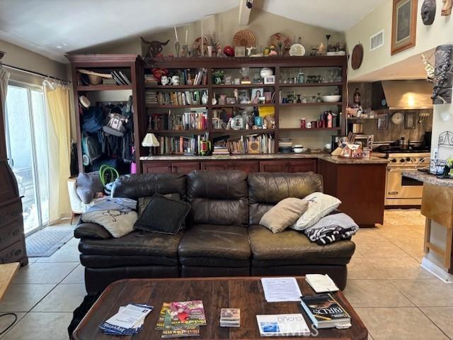 29441 Via La Plz, Murrieta, CA 92563 - living area with lofted ceiling and light tile patterned flooring
