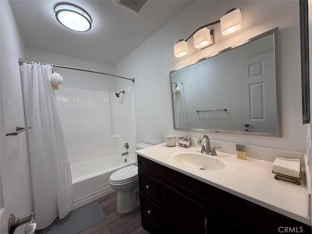 6812 Hyde Park Dr Unit C, San Diego, CA 92119 - bathroom with shower / bath combo, vanity, and wood finished floors