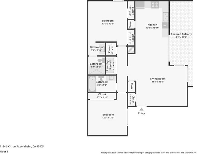 1124 S Citron Unit 85, Anaheim, CA 92805 - view of floor plan / room layout