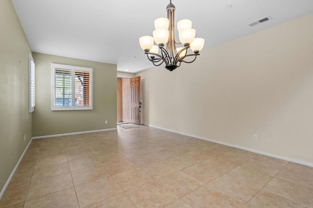 1789 Perrin Pl, Chula Vista, CA 91913 - spare room featuring a chandelier and light tile patterned floors
