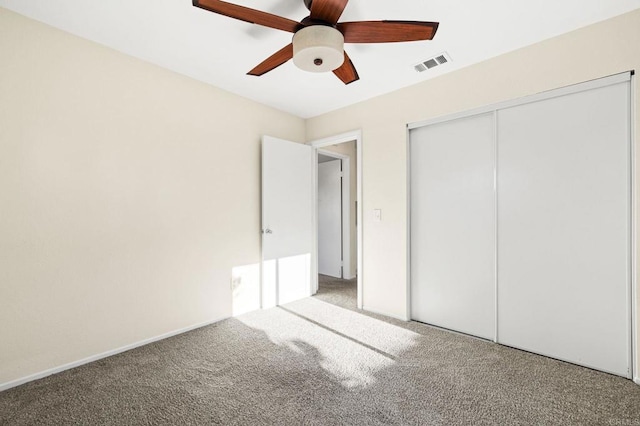 5149 Maplewood Cir, Oceanside, CA 92056 - unfurnished bedroom featuring carpet, a closet, and a ceiling fan