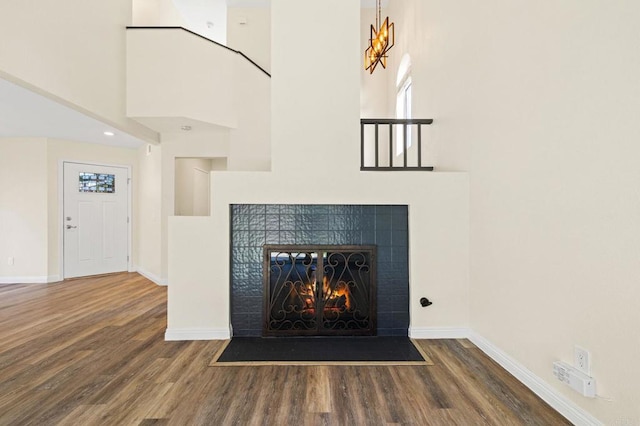 5149 Maplewood Cir, Oceanside, CA 92056 - detailed view of wood finished floors and a tile fireplace