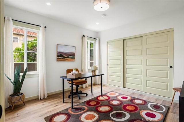 1030 Echo Park Ave, Los Angeles, CA 90026 - office featuring healthy amount of natural light, light wood-style floors, and recessed lighting