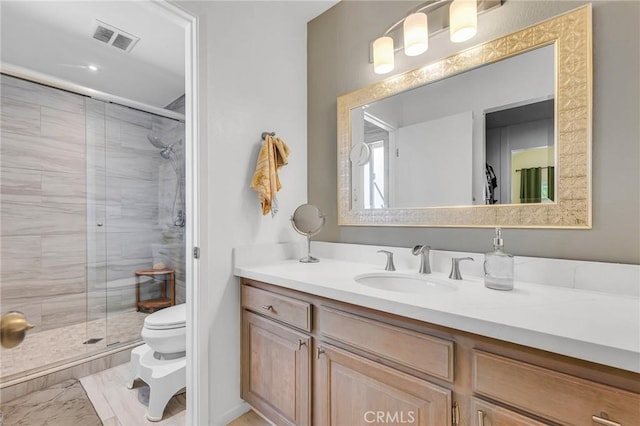 1358 Oakhurst Ct, Camarillo, CA 93010 - full bathroom with marble finish flooring, vanity, and a shower stall