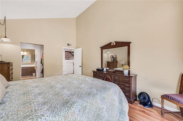 1358 Oakhurst Ct, Camarillo, CA 93010 - bedroom with high vaulted ceiling and wood finished floors
