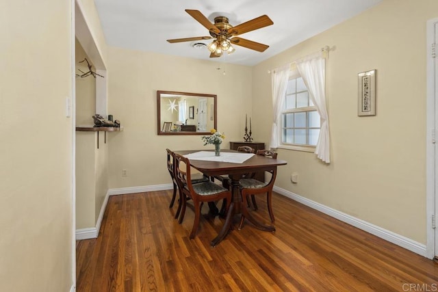 4886 Twain Ave, San Diego, CA 92120 - dining space featuring wood finished floors and a ceiling fan