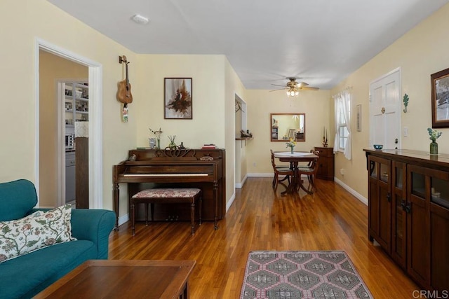 4886 Twain Ave, San Diego, CA 92120 - living room featuring light wood finished floors and a ceiling fan