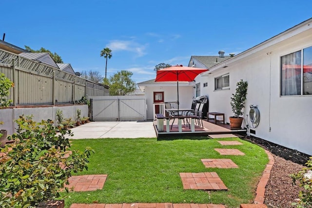 4886 Twain Ave, San Diego, CA 92120 - fenced backyard with a gate and a patio area