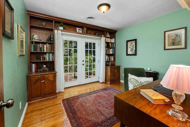 4886 Twain Ave, San Diego, CA 92120 - office with french doors and light wood-type flooring