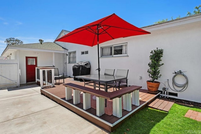 4886 Twain Ave, San Diego, CA 92120 - view of patio / terrace with a deck, area for grilling, and outdoor dining space