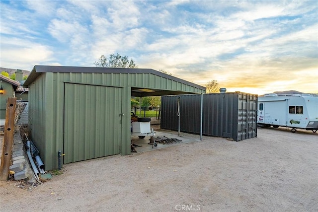 32175 Cedarcroft Rd, Acton, CA 93510 - view of outdoor structure at dusk