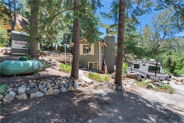 37667 Live Oak St, Angelus Oaks, CA 92305 - view of front of house with a wooden deck