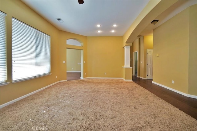 845 E Redwood Cir, Hanford, CA 93230 - unfurnished room featuring dark colored carpet and recessed lighting
