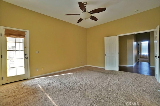845 E Redwood Cir, Hanford, CA 93230 - spare room featuring carpet floors, a ceiling fan, and vaulted ceiling