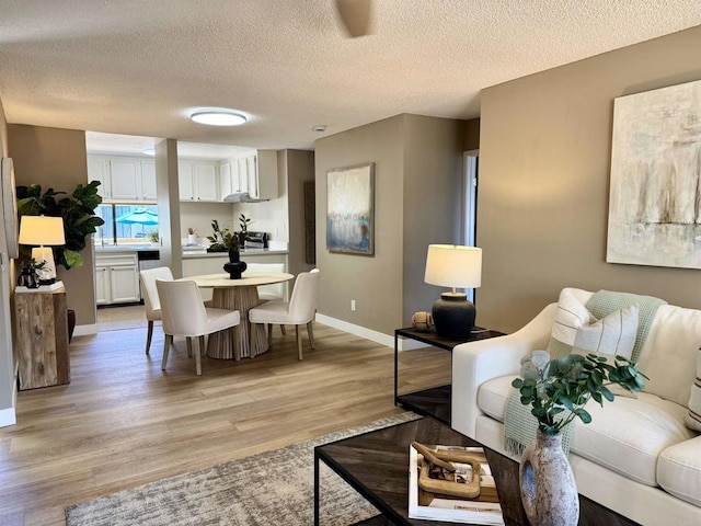 6182 Agee St Unit 193, San Diego, CA 92122 - living area featuring light wood-style floors and a textured ceiling