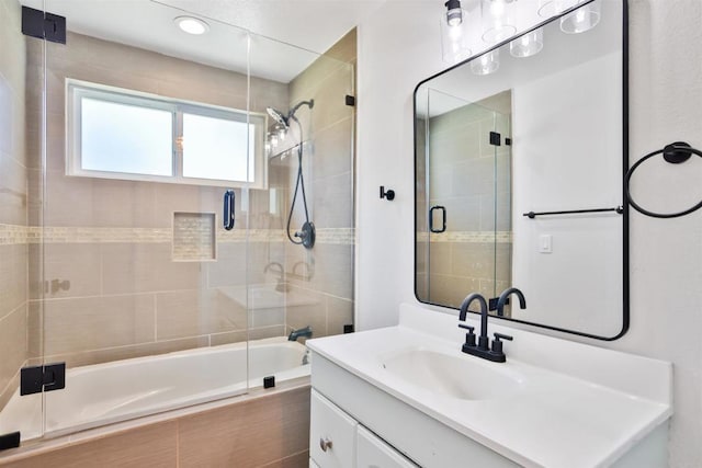 286 E Mission Rd, Corona, CA 92879 - full bathroom featuring vanity, tiled shower / bath combo, and recessed lighting