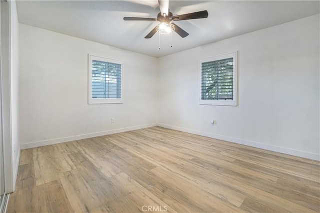 8283 Cornwall Ave, Rancho Cucamonga, CA 91739 - unfurnished room with healthy amount of natural light, light wood-style floors, and ceiling fan