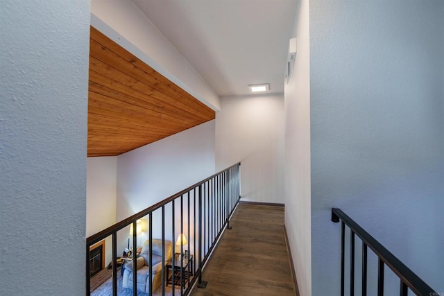 3833 Via Del Bardo, San Ysidro, CA 92173 - corridor with wood ceiling, wood finished floors, and a textured wall