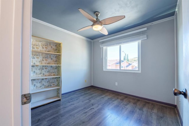 3833 Via Del Bardo, San Ysidro, CA 92173 - spare room with wood finished floors, a ceiling fan, and ornamental molding