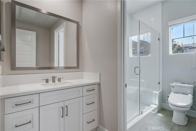 54 Sagan Way, Irvine, CA 92618 - full bath with vanity, a shower stall, and tile patterned floors