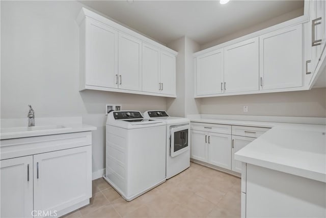 54 Sagan Way, Irvine, CA 92618 - washroom featuring cabinet space, separate washer and dryer, light tile patterned flooring, and recessed lighting