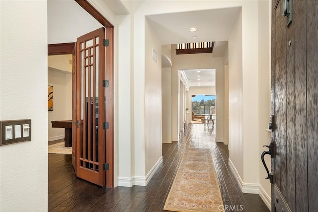 25 Thalia St, Ladera Ranch, CA 92694 - corridor with dark wood finished floors and recessed lighting
