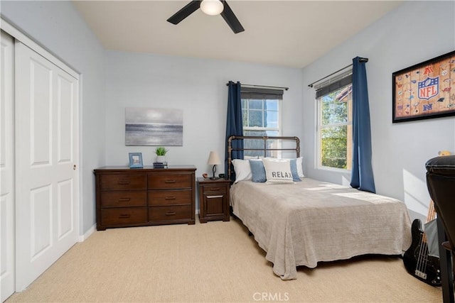 25 Thalia St, Ladera Ranch, CA 92694 - bedroom with carpet floors, ceiling fan, and a closet