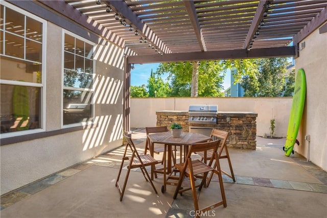 25 Thalia St, Ladera Ranch, CA 92694 - view of patio featuring an outdoor kitchen, outdoor dining area, and a pergola