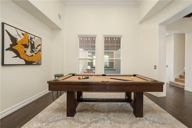 25 Thalia St, Ladera Ranch, CA 92694 - recreation room with billiards, wood finished floors, and crown molding