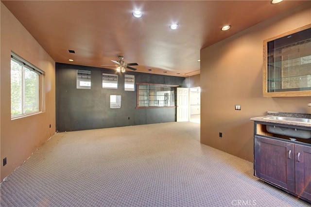 6305 Portola Rd, Atascadero, CA 93422 - unfurnished room featuring light colored carpet, recessed lighting, and ceiling fan