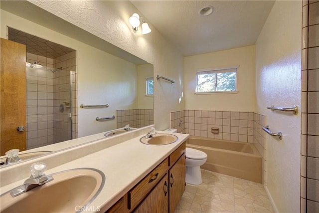 6305 Portola Rd, Atascadero, CA 93422 - bathroom with a garden tub, double vanity, and a tile shower