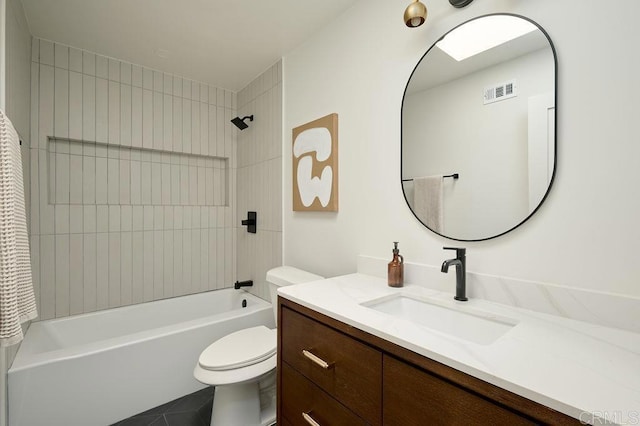 2025 Valley Rd, Oceanside, CA 92056 - bathroom with vanity,  shower combination, and tile patterned flooring
