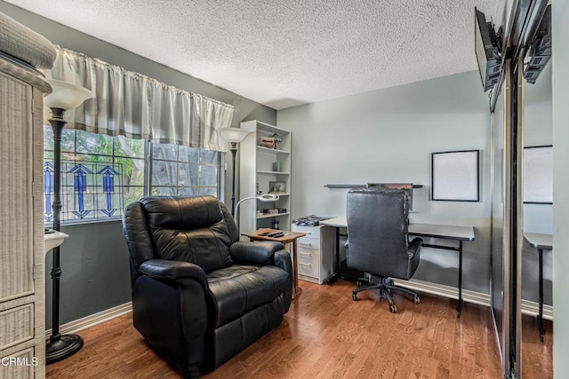 1373 Calle Crisantemo, Thousand Oaks, CA 91360 - office area with wood finished floors and a textured ceiling