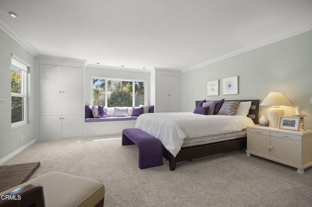 2142 Klamath Dr, Camarillo, CA 93010 - bedroom featuring crown molding, multiple windows, and carpet floors