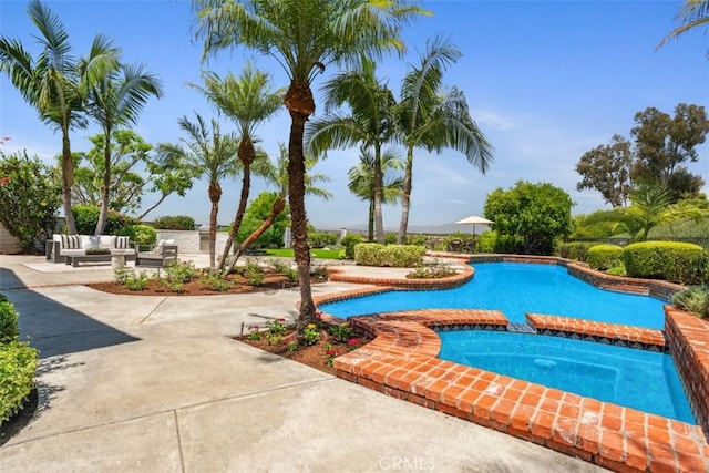 9 Phillips Cir, Laguna Niguel, CA 92677 - view of pool with a patio area, an outdoor hangout area, and a pool with connected hot tub