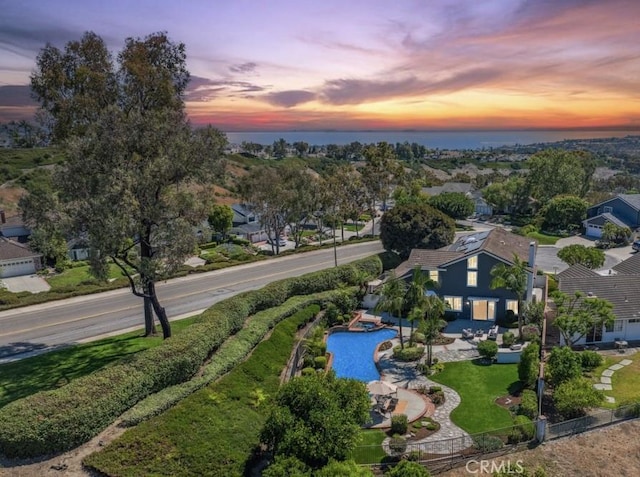 9 Phillips Cir, Laguna Niguel, CA 92677 - aerial view at dusk of a residential view and view of pool area