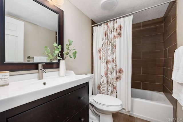 183 Mangano Cir, Encinitas, CA 92024 - full bathroom featuring vanity, shower / tub combo with curtain, and a textured ceiling