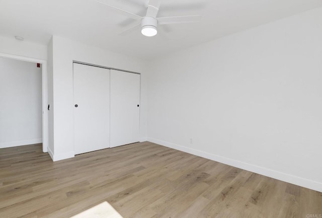 615 Fredricks Ave Unit 157, Oceanside, CA 92058 - unfurnished bedroom with wood finished floors, a closet, and ceiling fan