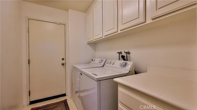 28653 Bar Hbr, Temecula, CA 92591 - washroom featuring cabinet space, washer and clothes dryer, and light tile patterned floors