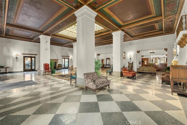 315 W 3rd St Unit 301, Long Beach, CA 90802 - building lobby featuring ornamental molding and coffered ceiling