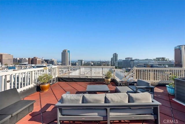 315 W 3rd St Unit 301, Long Beach, CA 90802 - view of patio / terrace with an outdoor hangout area and a city view