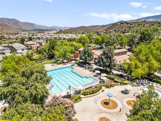 11209 Pinecone St, Corona, CA 92883 - aerial view of residential area featuring mountains and a pool