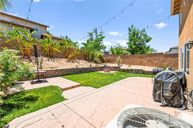 11209 Pinecone St, Corona, CA 92883 - fenced backyard featuring a patio area and a fire pit